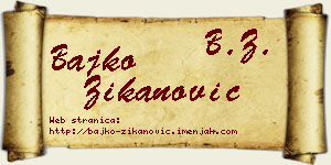 Bajko Žikanović vizit kartica